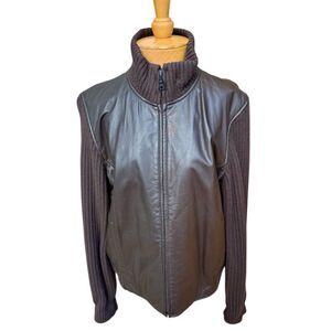 Vintage Eddie Bauer Genuine Leather + Lambswool Bomber Jacket (XL)